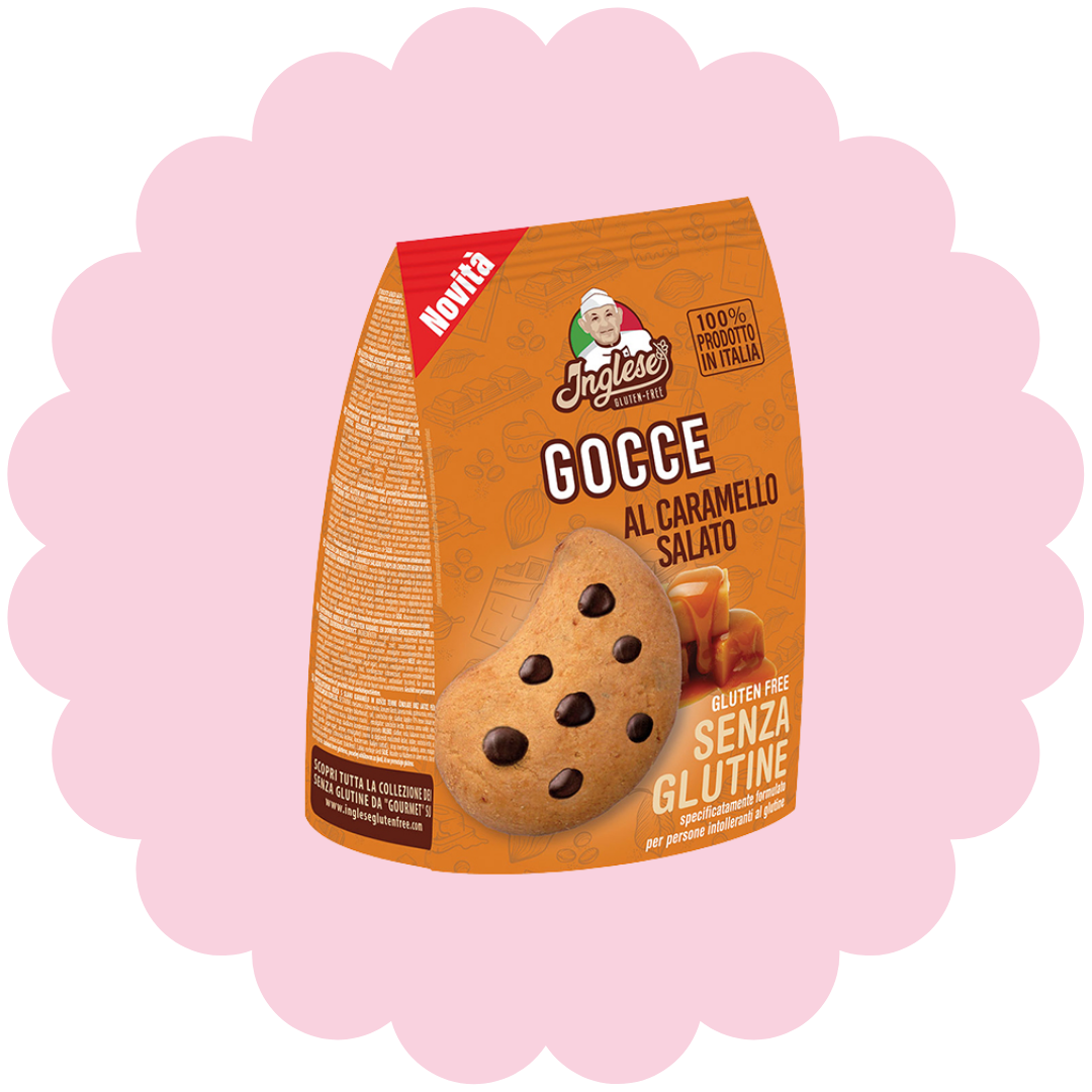 Biscuits Gocce au caramel salé sans gluten
