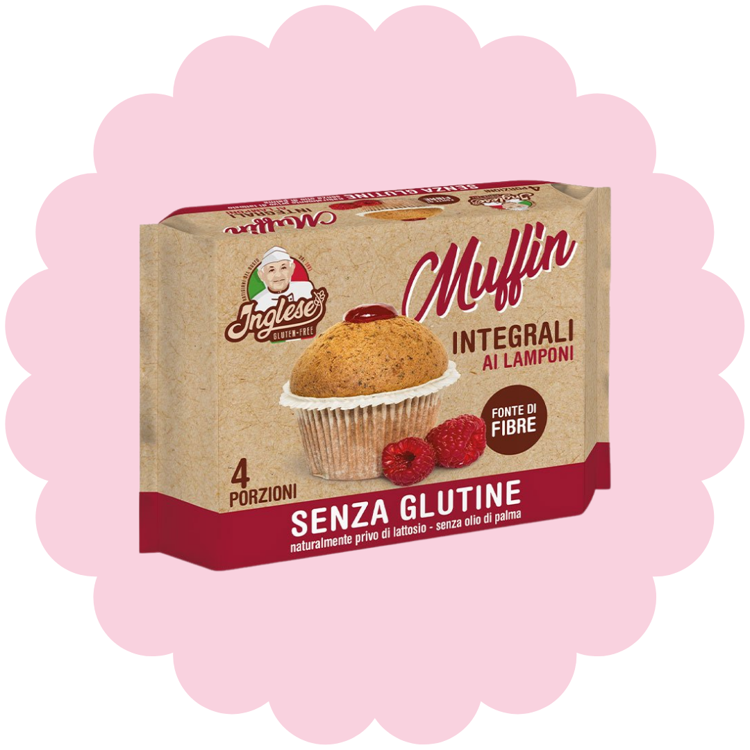 Muffins complets aux framboises sans gluten (4 pièces)