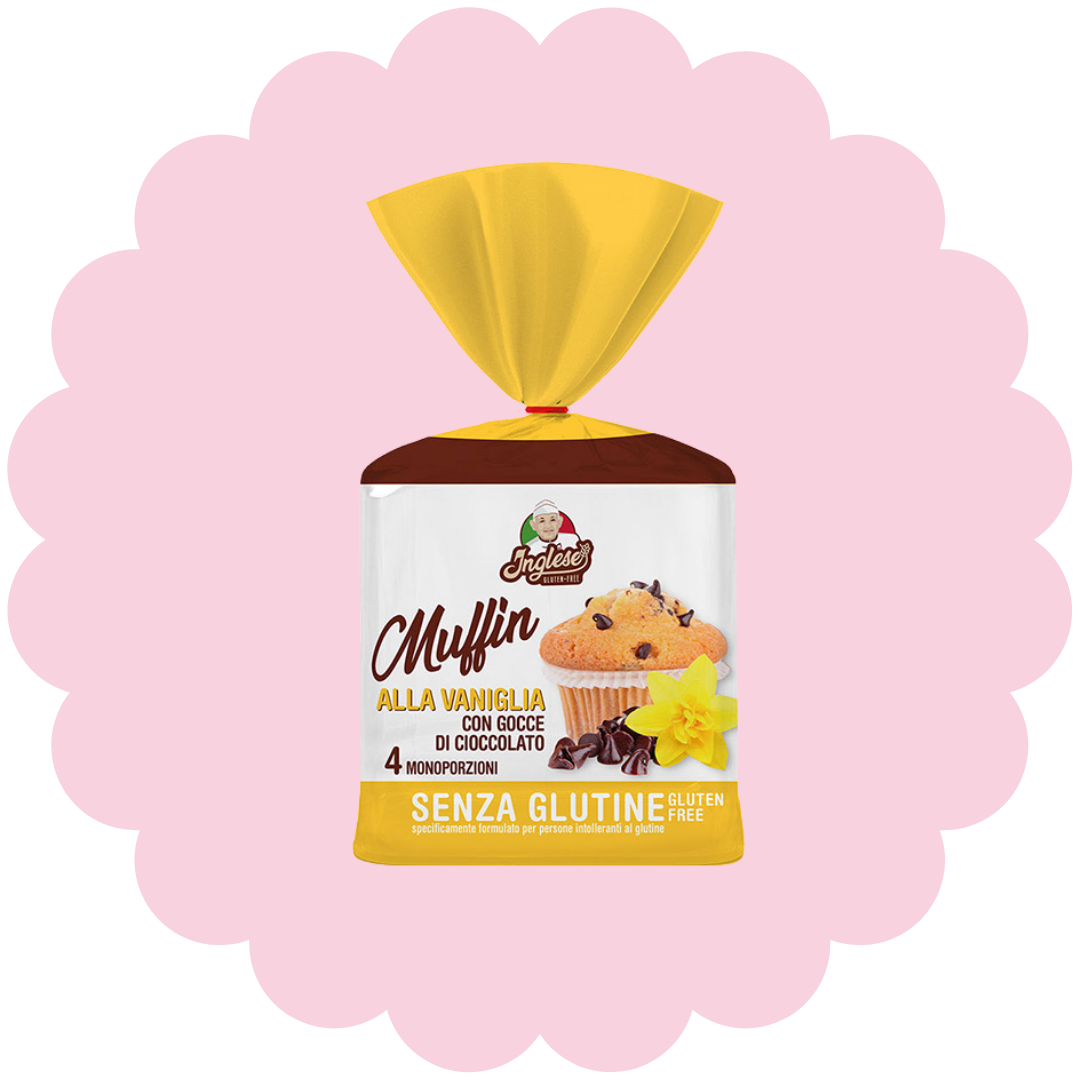 Muffins à la vanille aux pépites de chocolat sans gluten (4 pièces)
