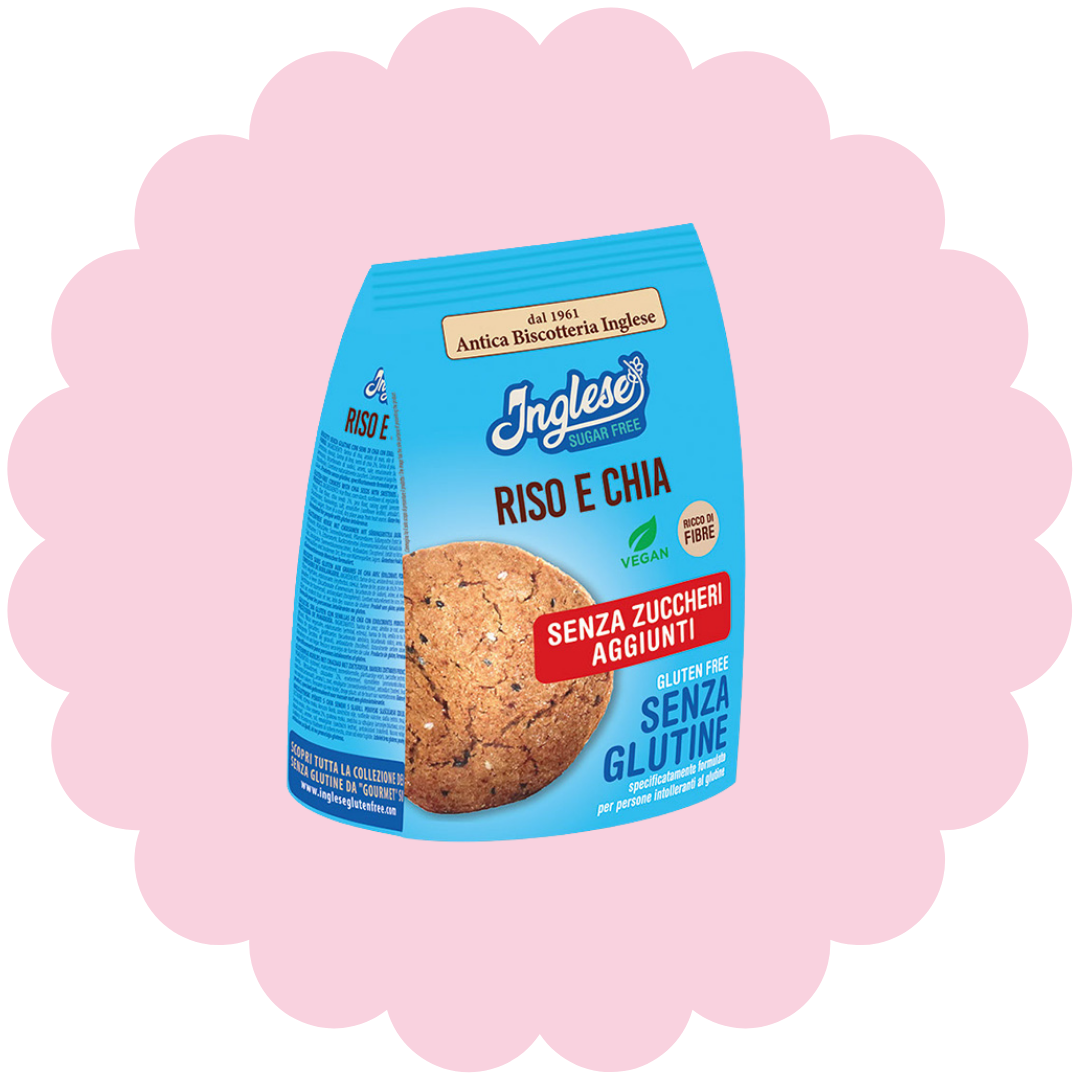 Biscuits complets au riz et aux graines de chia sans gluten et sans sucres ajoutés