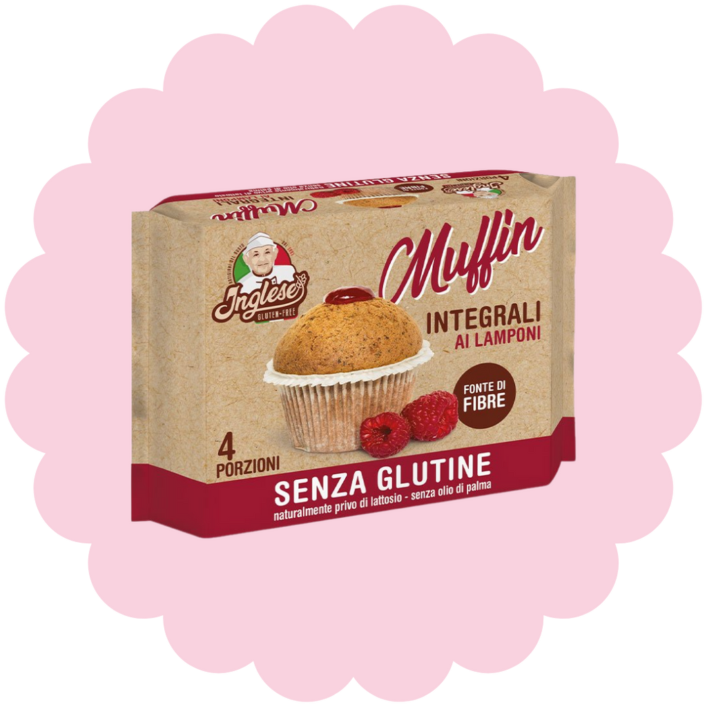 Muffins complets aux framboises sans gluten (4 pièces)